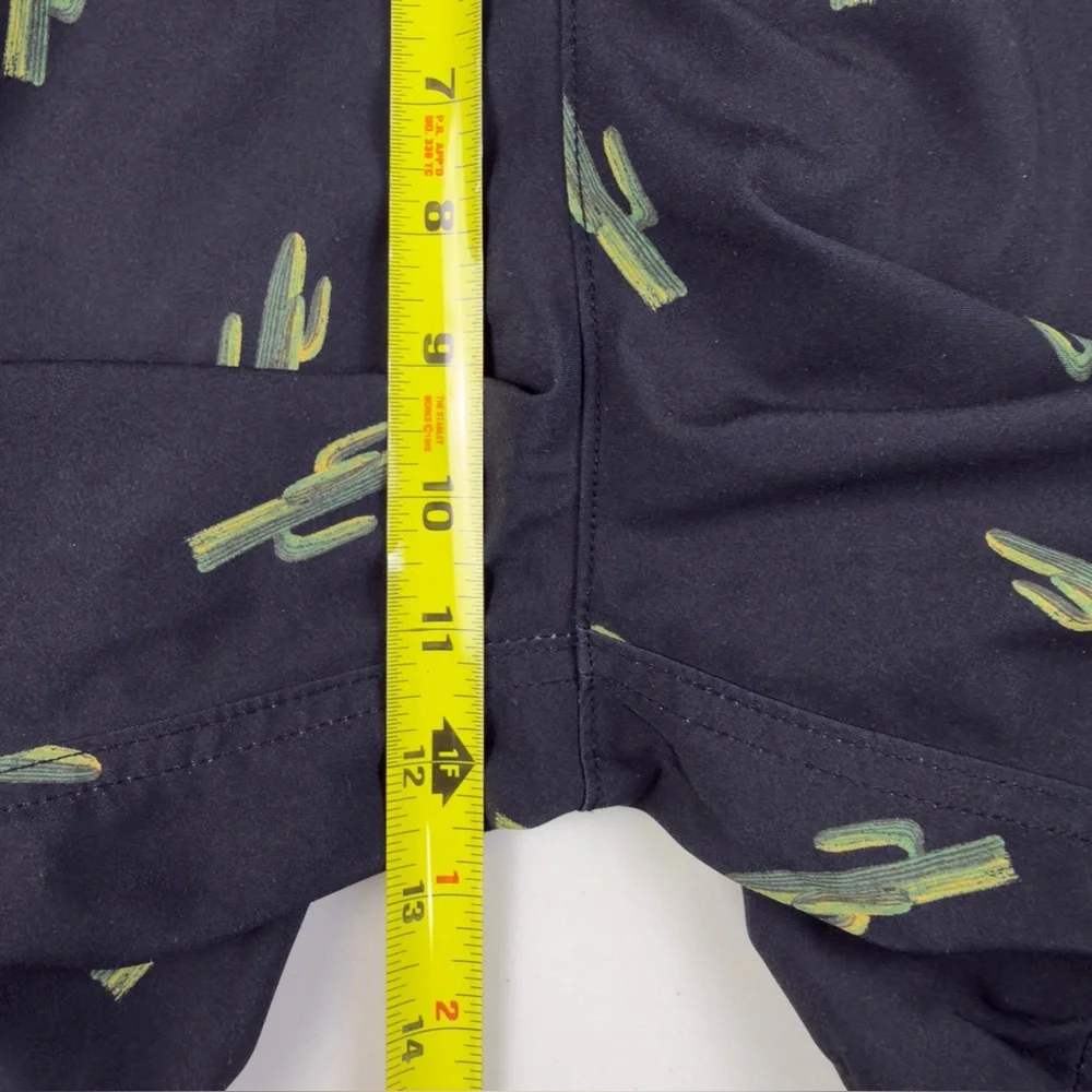 Hollister Black Swim Shorts with Green Cactus Size Small 🌵🌊